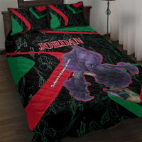 Jordan Black Iris Quilt Bed Set with Flag Colors and Cultural Quote