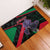 Jordan Black Iris Rubber Doormat with Flag Colors and Cultural Quote