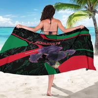 Jordan Black Iris Sarong with Flag Colors and Cultural Quote