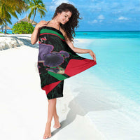 Jordan Black Iris Sarong with Flag Colors and Cultural Quote