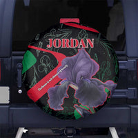 Jordan Black Iris Spare Tire Cover with Flag Colors and Cultural Quote