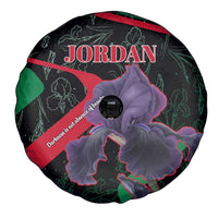 Jordan Black Iris Spare Tire Cover with Flag Colors and Cultural Quote