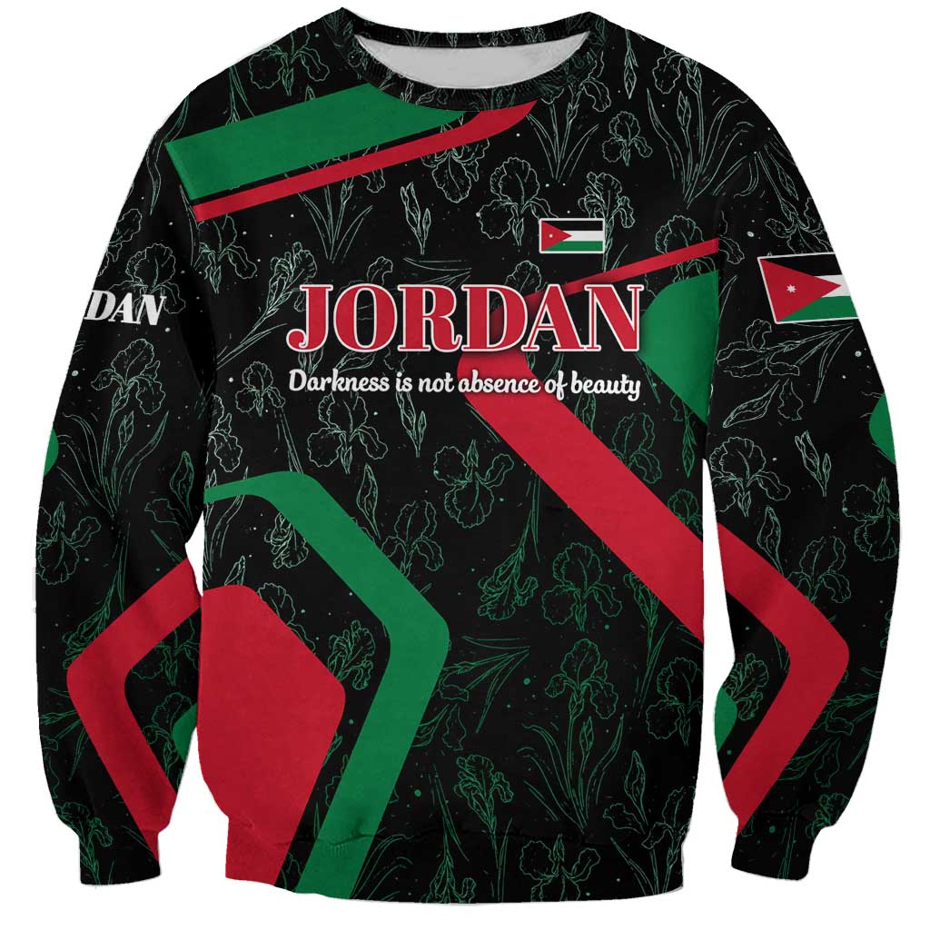 Jordan Black Iris Sweatshirt with Flag Colors and Cultural Quote