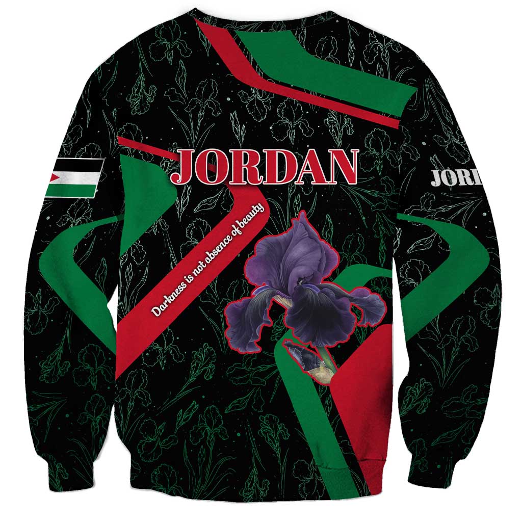 Jordan Black Iris Sweatshirt with Flag Colors and Cultural Quote