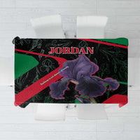 Jordan Black Iris Tablecloth with Flag Colors and Cultural Quote
