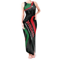 Jordan Black Iris Tank Maxi Dress with Flag Colors and Cultural Quote
