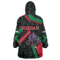 Jordan Black Iris Wearable Blanket Hoodie with Flag Colors and Cultural Quote