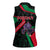 Jordan Black Iris Women Sleeveless Polo Shirt with Flag Colors and Cultural Quote
