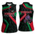 Jordan Black Iris Women Sleeveless Polo Shirt with Flag Colors and Cultural Quote