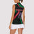 Jordan Black Iris Women Sleeveless Polo Shirt with Flag Colors and Cultural Quote
