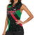 Jordan Black Iris Women Sleeveless Polo Shirt with Flag Colors and Cultural Quote