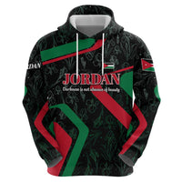Jordan Black Iris Zip Hoodie with Flag Colors and Cultural Quote