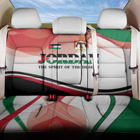 Jordan Emblem Back Car Seat Cover with Flag Colors and Desert Spirit Quote