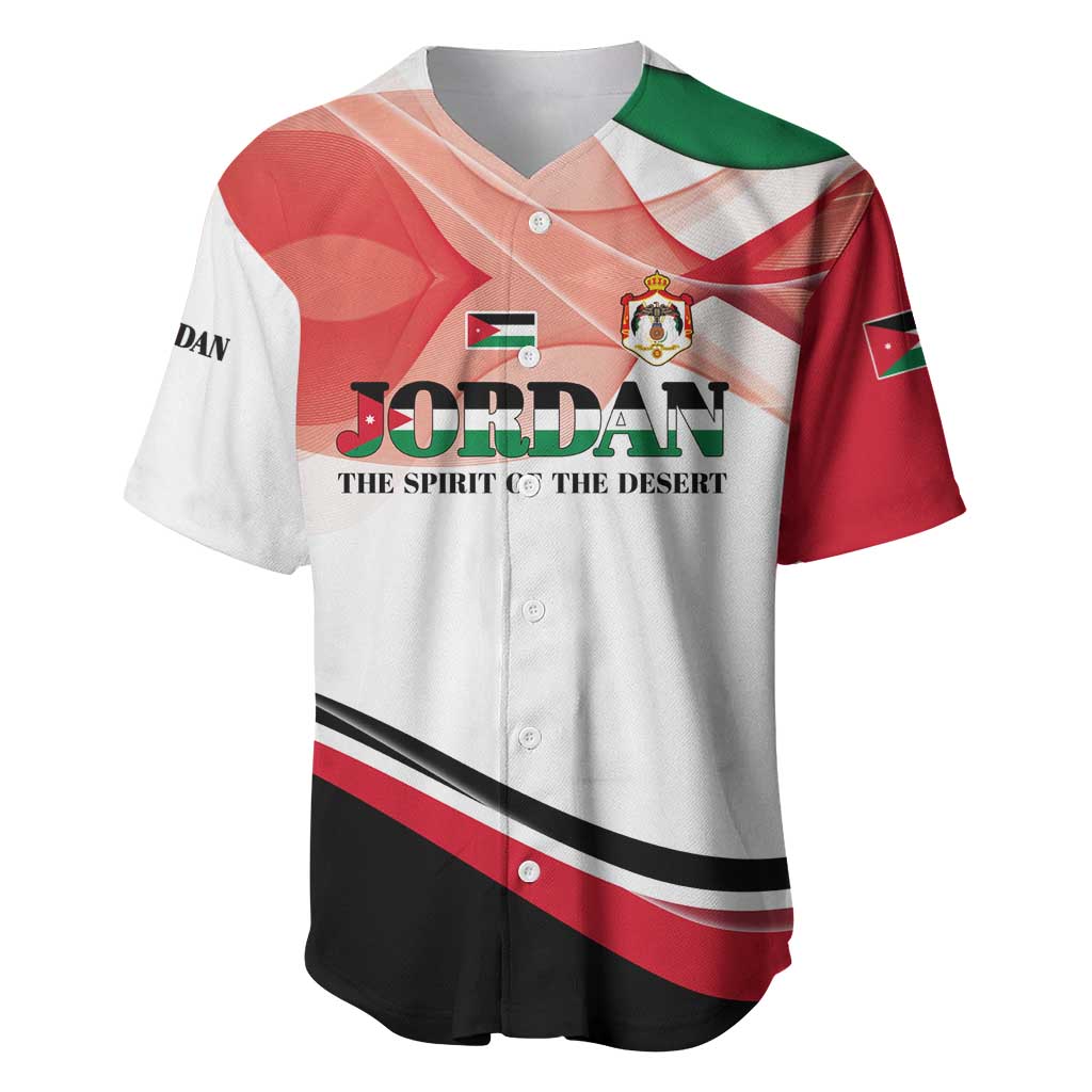 Jordan Emblem Baseball Jersey with Flag Colors and Desert Spirit Quote