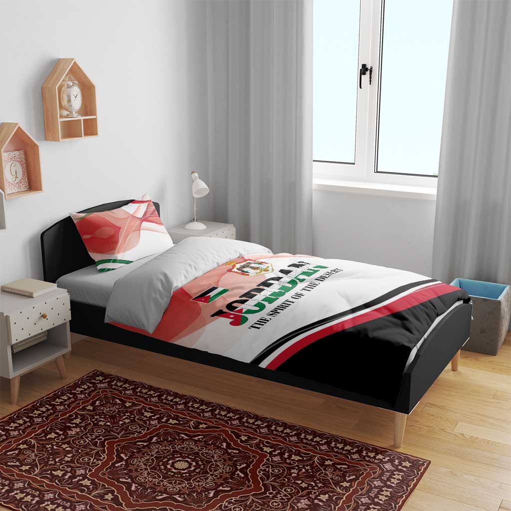 Jordan Emblem Bedding Set with Flag Colors and Desert Spirit Quote
