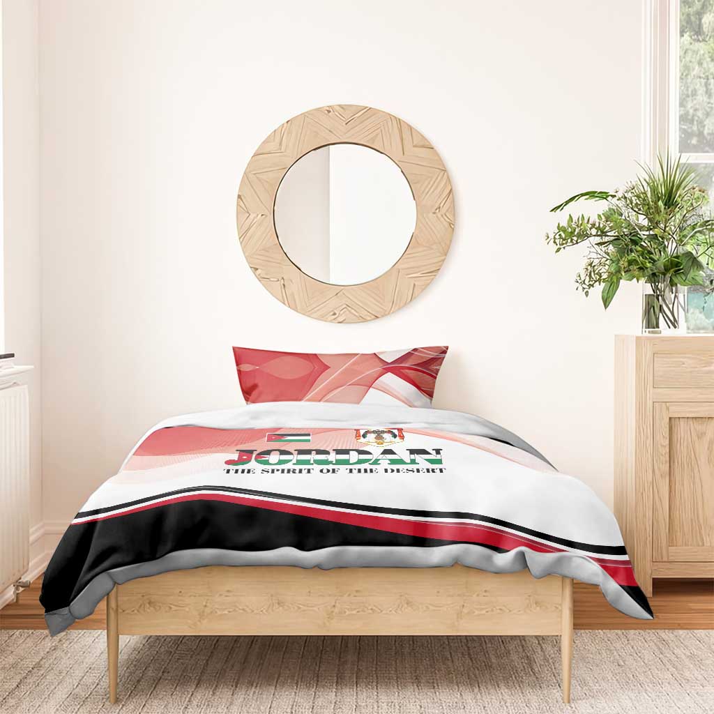 Jordan Emblem Bedding Set with Flag Colors and Desert Spirit Quote