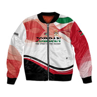 Jordan Emblem Bomber Jacket with Flag Colors and Desert Spirit Quote