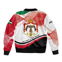 Jordan Emblem Bomber Jacket with Flag Colors and Desert Spirit Quote