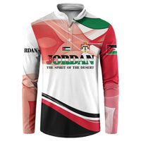 Jordan Emblem Button Sweatshirt with Flag Colors and Desert Spirit Quote