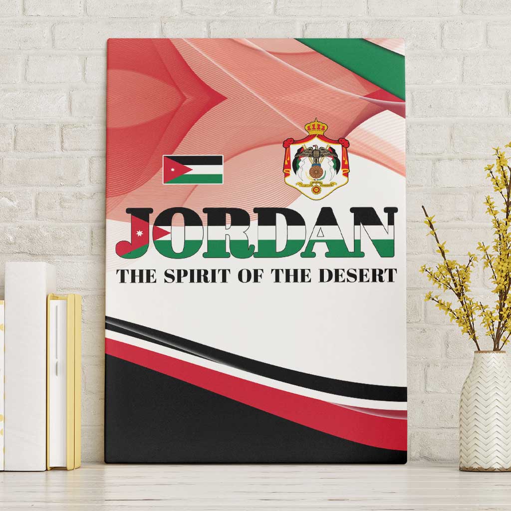 Jordan Emblem Canvas Wall Art with Flag Colors and Desert Spirit Quote
