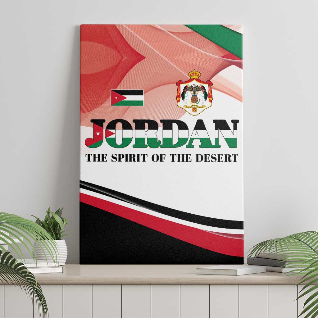 Jordan Emblem Canvas Wall Art with Flag Colors and Desert Spirit Quote