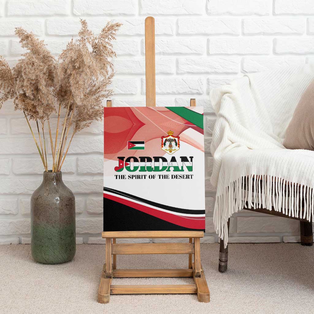 Jordan Emblem Canvas Wall Art with Flag Colors and Desert Spirit Quote