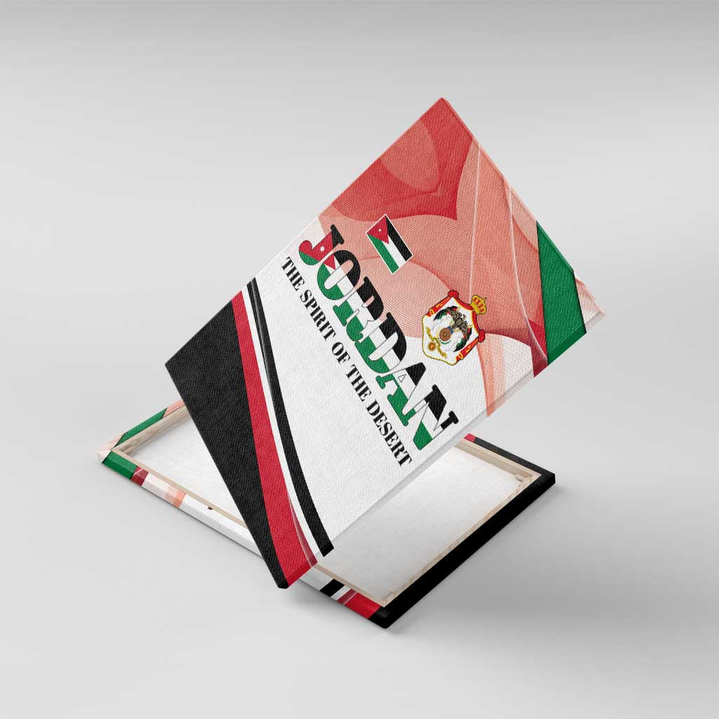 Jordan Emblem Canvas Wall Art with Flag Colors and Desert Spirit Quote