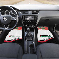 Jordan Emblem Car Mats with Flag Colors and Desert Spirit Quote