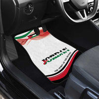 Jordan Emblem Car Mats with Flag Colors and Desert Spirit Quote