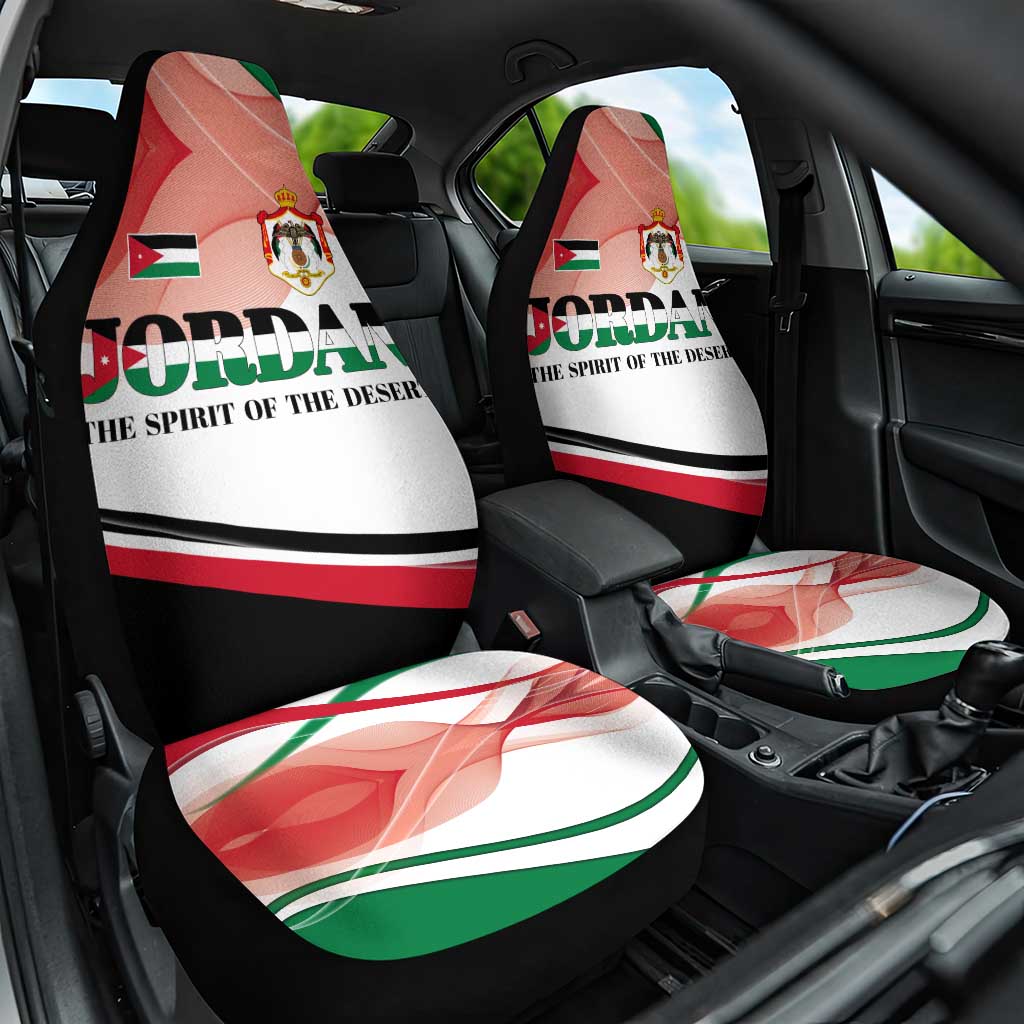 Jordan Emblem Car Seat Cover with Flag Colors and Desert Spirit Quote