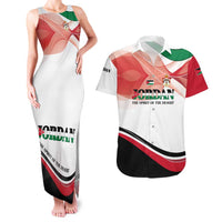 Jordan Emblem Couples Matching Tank Maxi Dress and Hawaiian Shirt with Flag Colors and Desert Spirit Quote