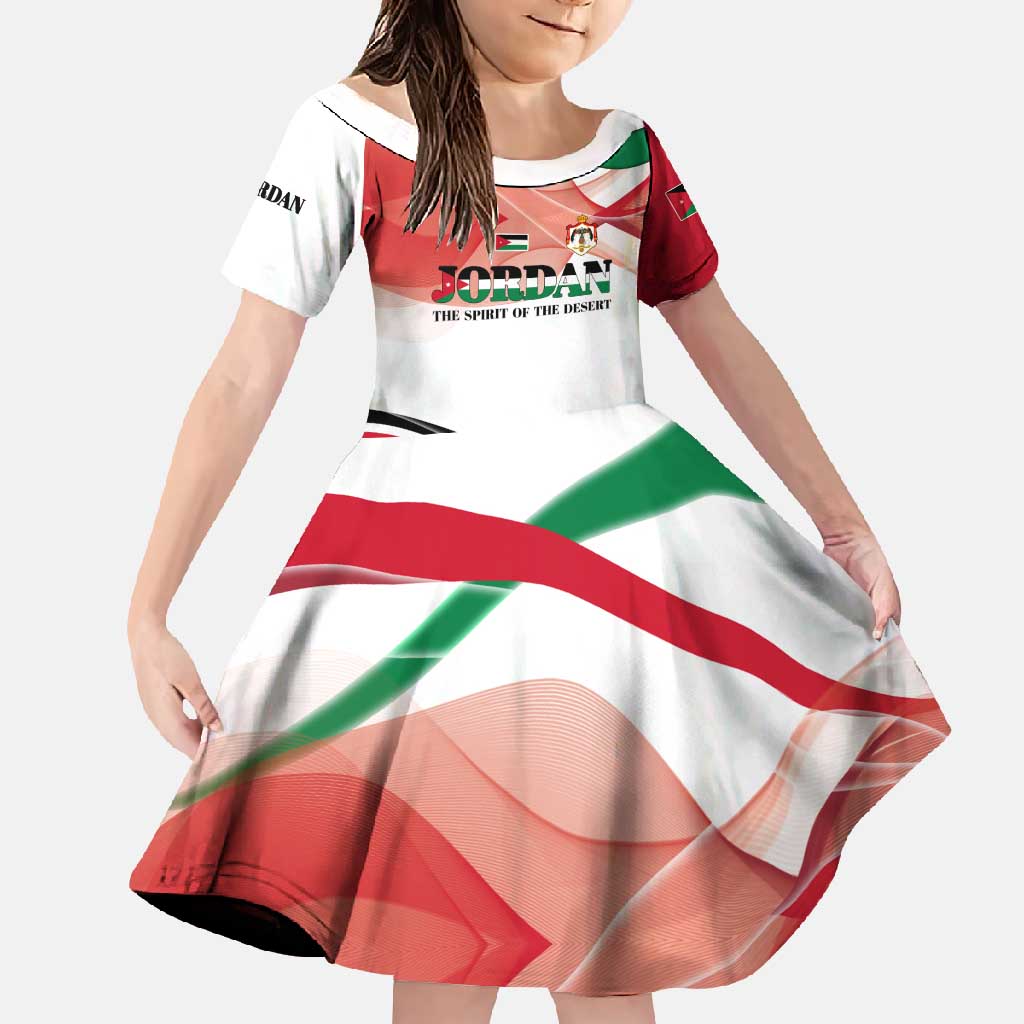 Jordan Emblem Family Matching Long Sleeve Bodycon Dress and Hawaiian Shirt with Flag Colors and Desert Spirit Quote