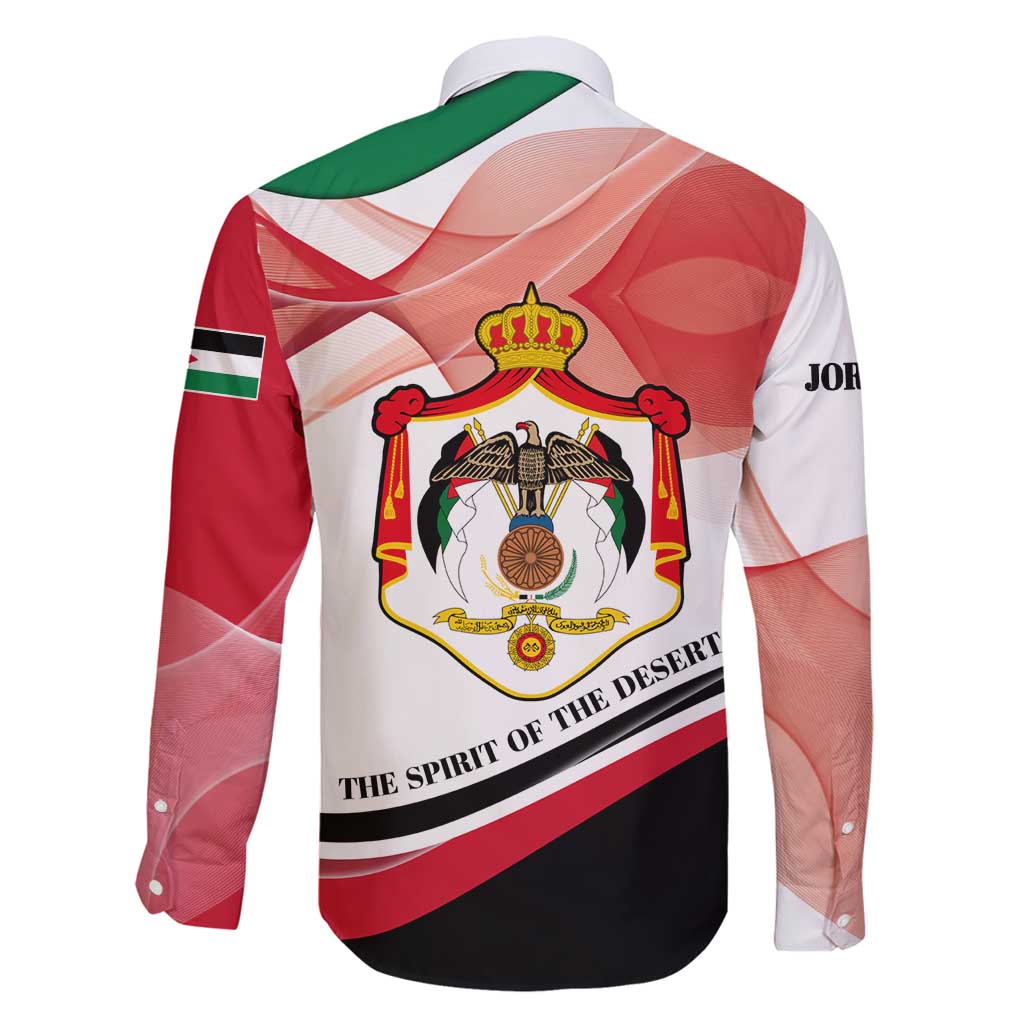 Jordan Emblem Family Matching Long Sleeve Bodycon Dress and Hawaiian Shirt with Flag Colors and Desert Spirit Quote