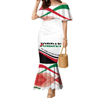 Jordan Emblem Family Matching Mermaid Dress and Hawaiian Shirt with Flag Colors and Desert Spirit Quote