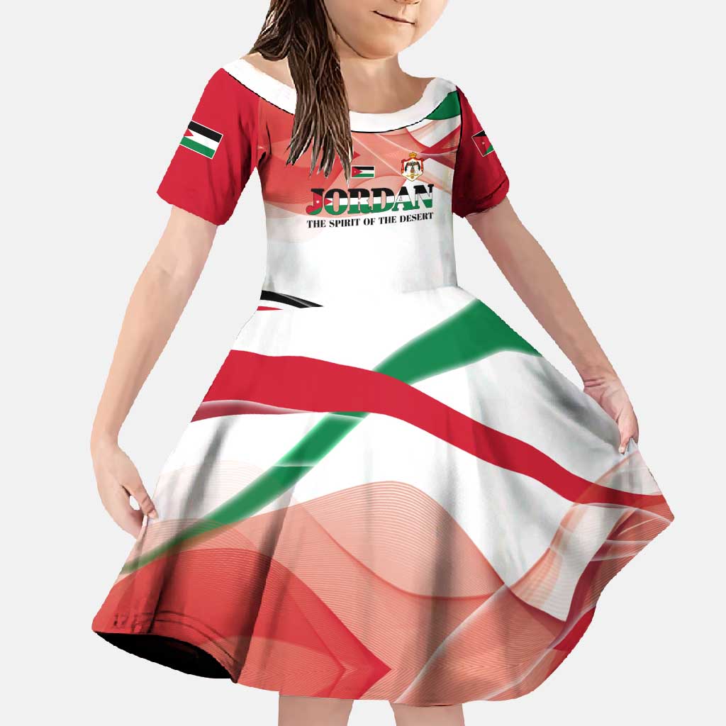 Jordan Emblem Family Matching Off Shoulder Maxi Dress and Hawaiian Shirt with Flag Colors and Desert Spirit Quote