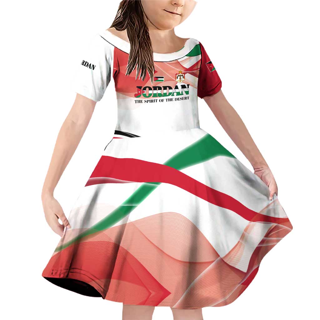 Jordan Emblem Family Matching Off Shoulder Short Dress and Hawaiian Shirt with Flag Colors and Desert Spirit Quote