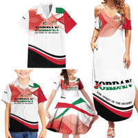 Jordan Emblem Family Matching Summer Maxi Dress and Hawaiian Shirt with Flag Colors and Desert Spirit Quote