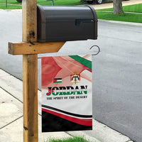 Jordan Emblem Garden Flag with Flag Colors and Desert Spirit Quote