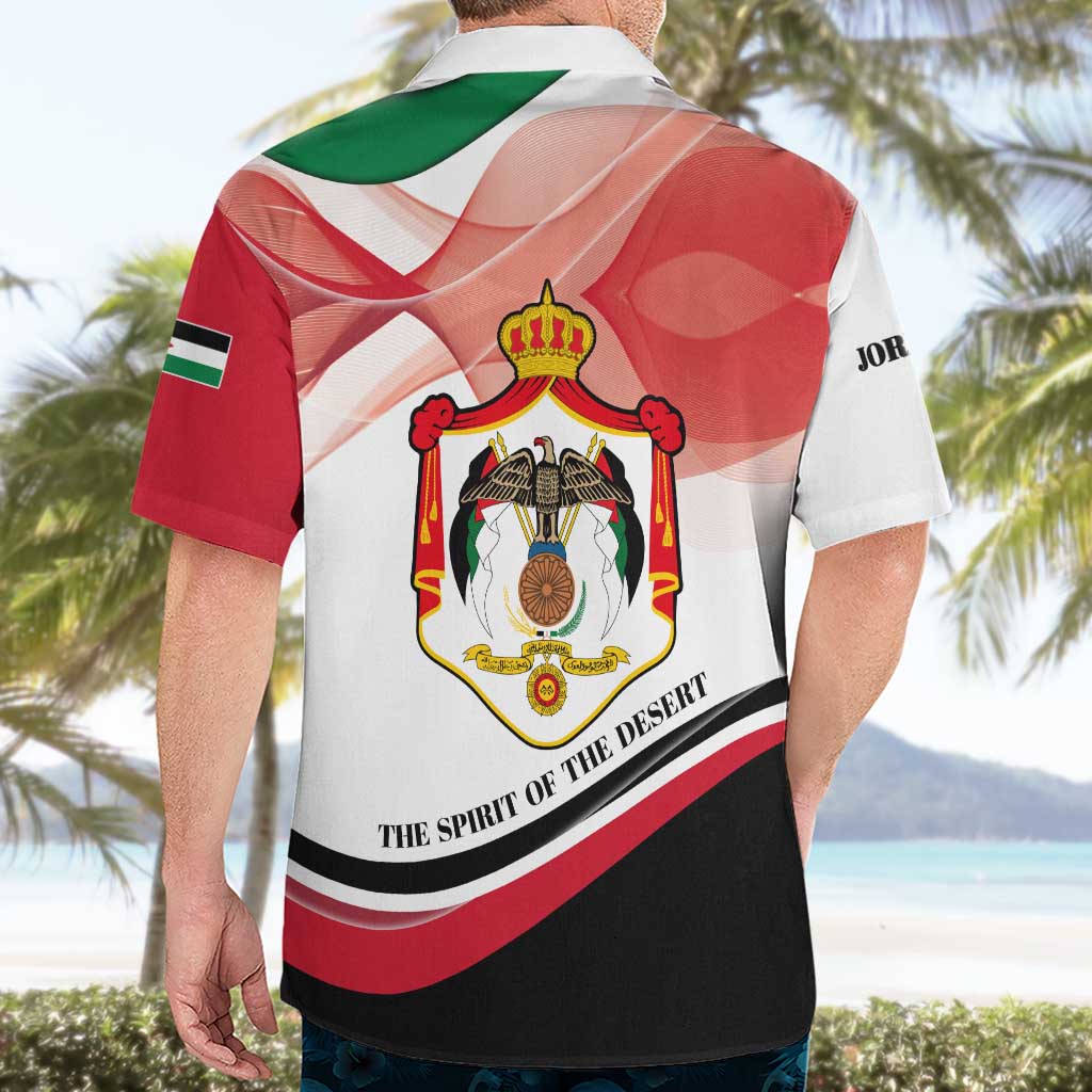 Jordan Emblem Hawaiian Shirt with Flag Colors and Desert Spirit Quote