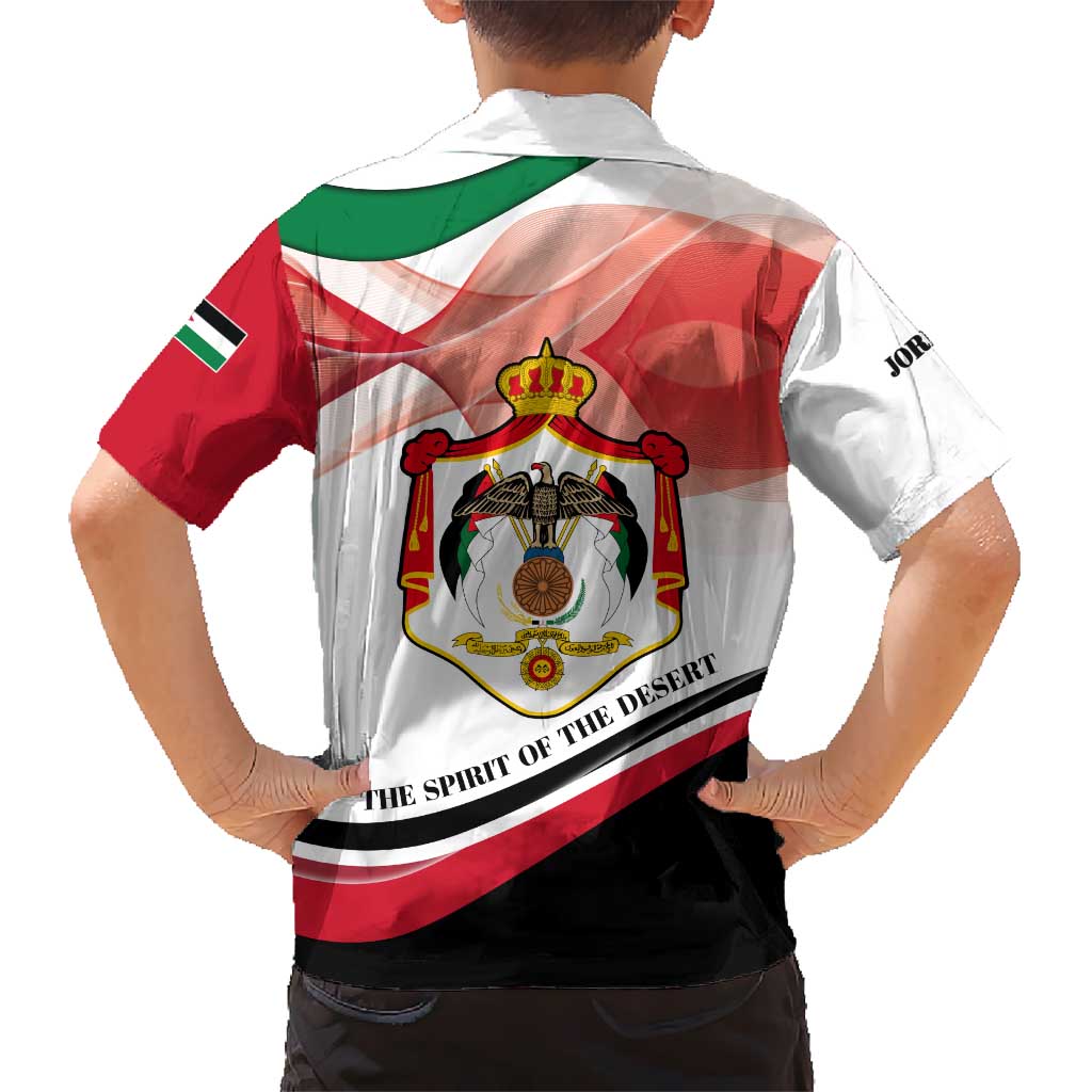 Jordan Emblem Hawaiian Shirt with Flag Colors and Desert Spirit Quote