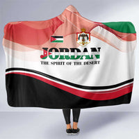 Jordan Emblem Hooded Blanket with Flag Colors and Desert Spirit Quote
