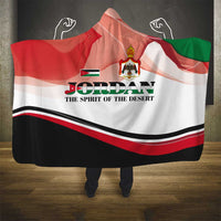 Jordan Emblem Hooded Blanket with Flag Colors and Desert Spirit Quote
