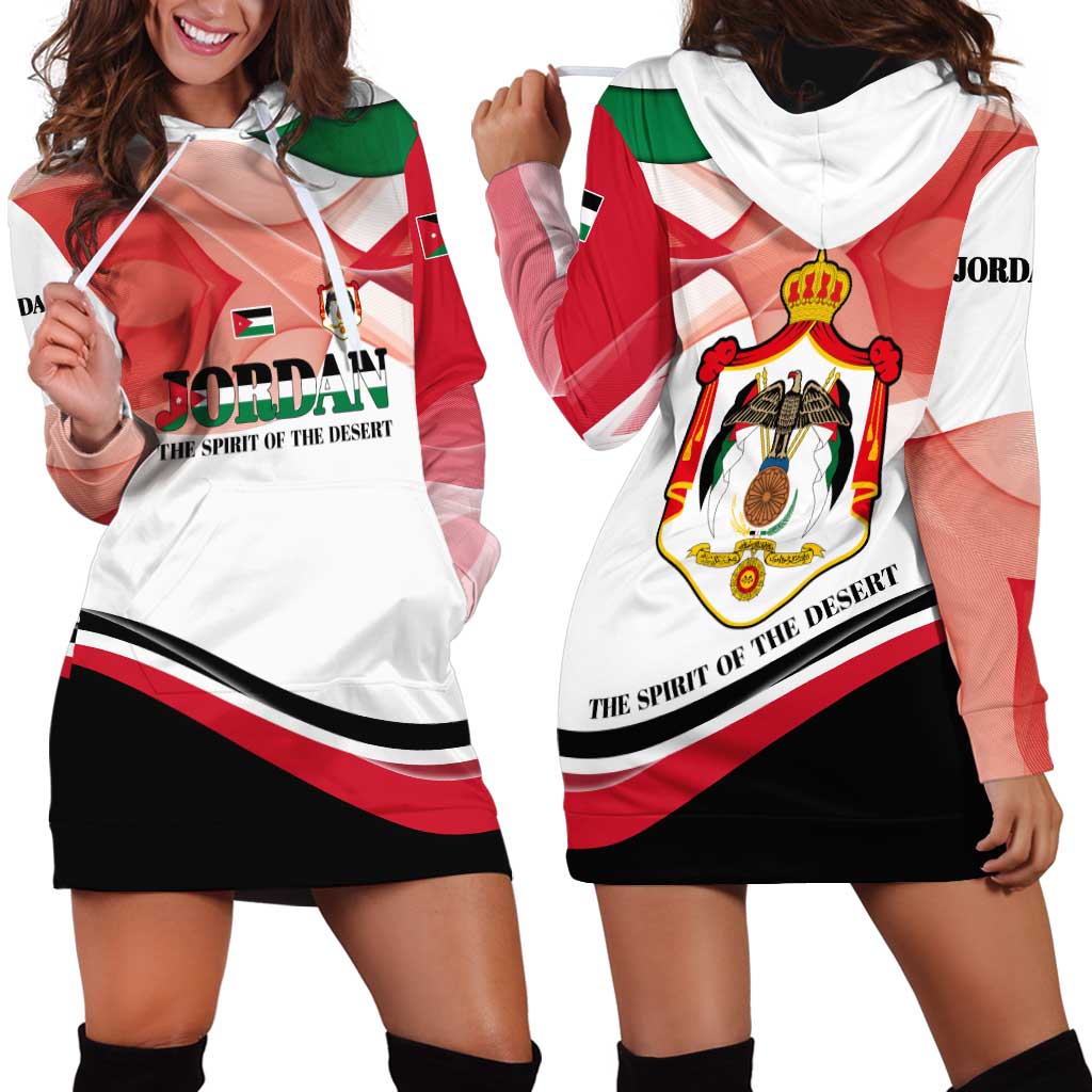 Jordan Emblem Hoodie Dress with Flag Colors and Desert Spirit Quote