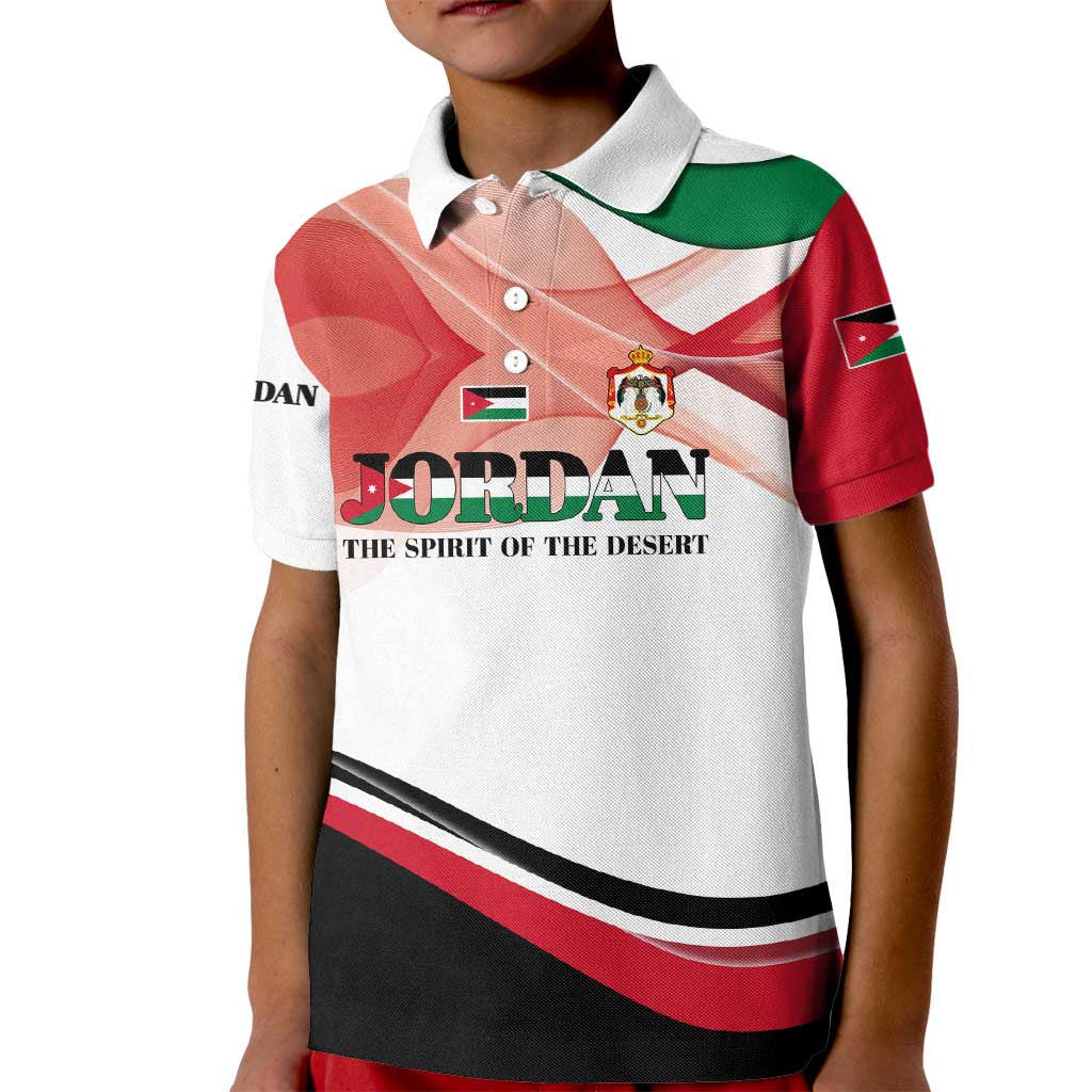 Jordan Emblem Kid Polo Shirt with Flag Colors and Desert Spirit Quote