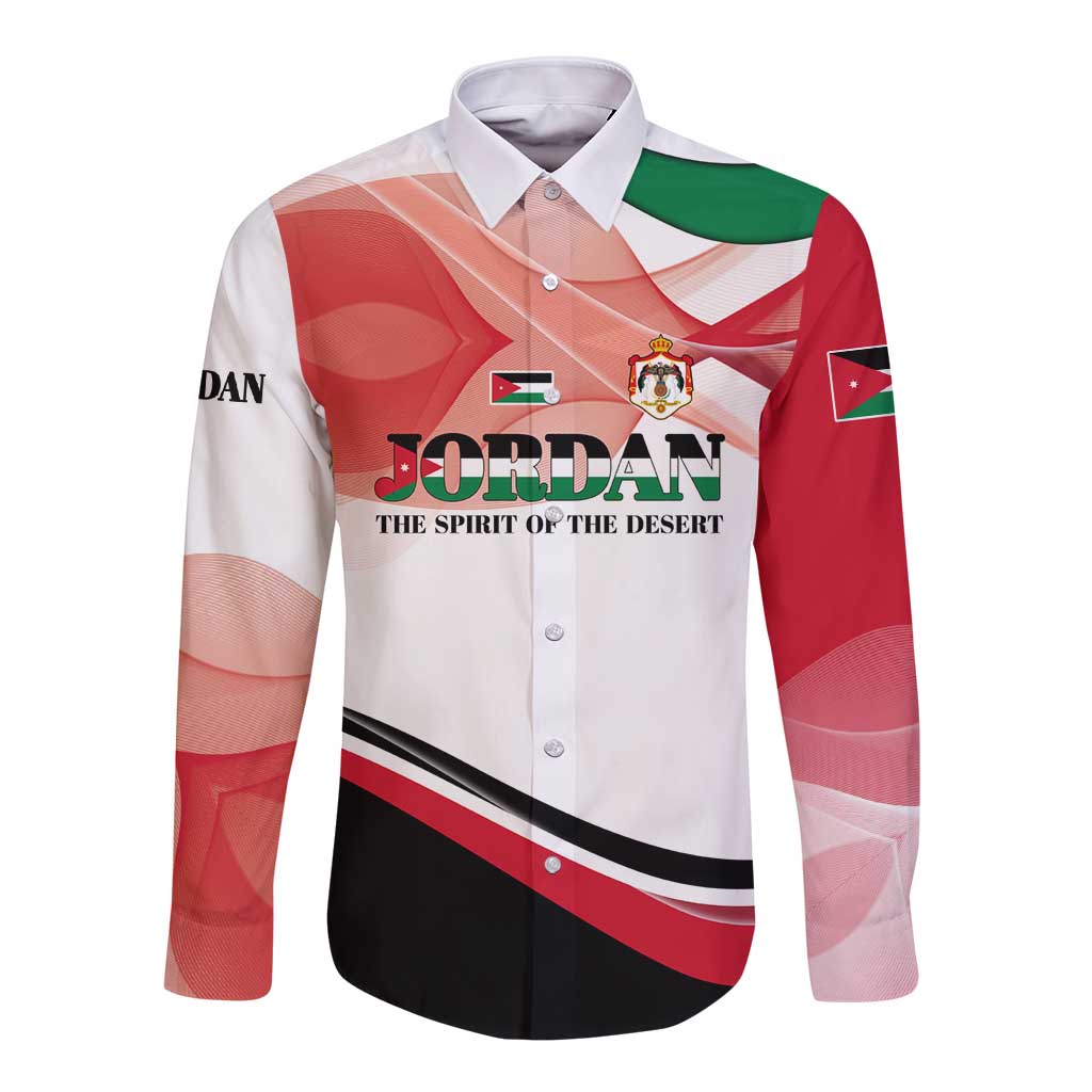 Jordan Emblem Long Sleeve Button Shirt with Flag Colors and Desert Spirit Quote