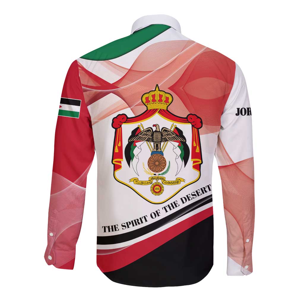 Jordan Emblem Long Sleeve Button Shirt with Flag Colors and Desert Spirit Quote