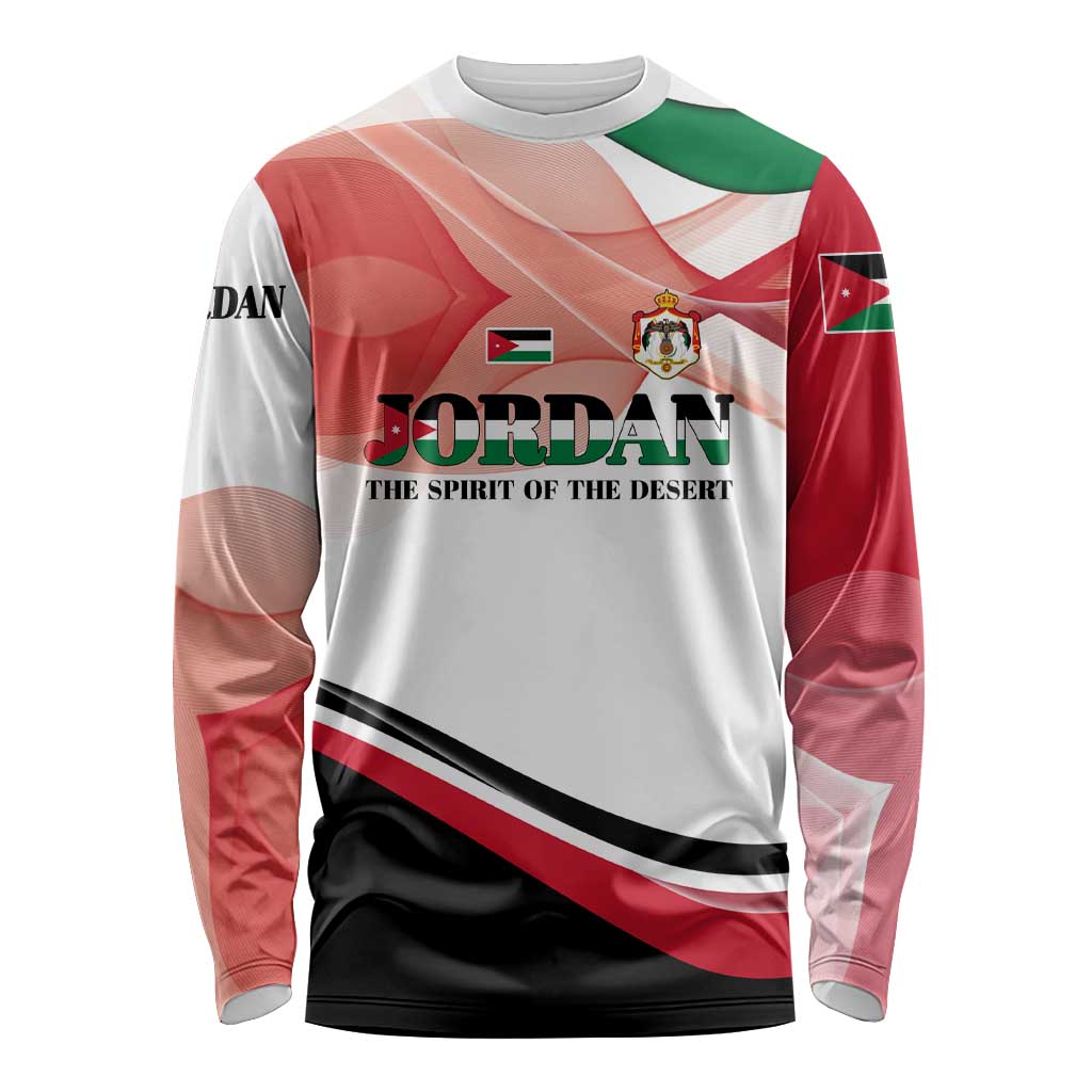 Jordan Emblem Long Sleeve Shirt with Flag Colors and Desert Spirit Quote