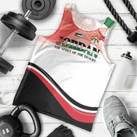 Jordan Emblem Men Tank Top with Flag Colors and Desert Spirit Quote