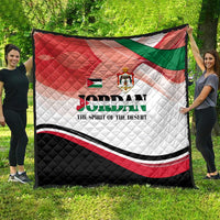 Jordan Emblem Quilt with Flag Colors and Desert Spirit Quote