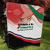 Jordan Emblem Quilt with Flag Colors and Desert Spirit Quote